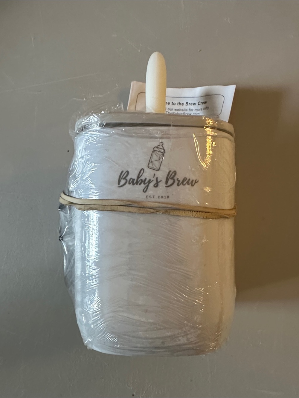 White Silicone Baby Bottle Holder with Nipple